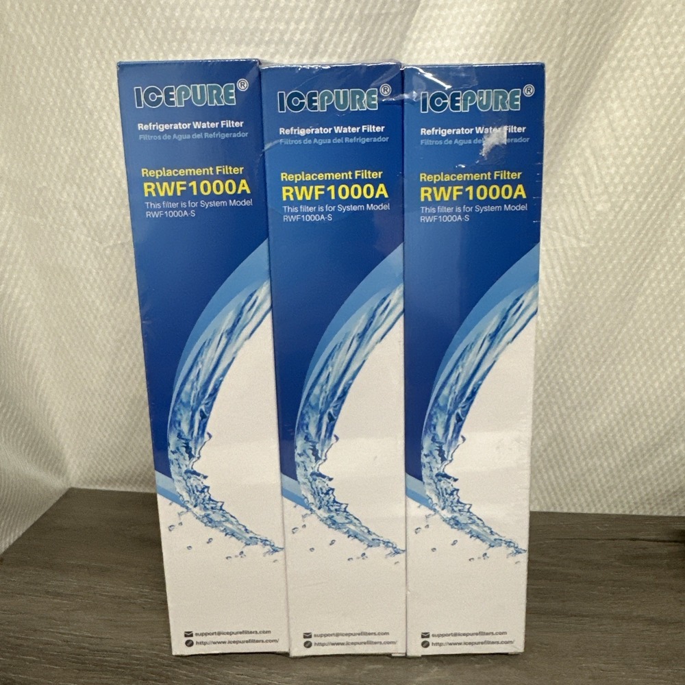 Lot of 3 Icepure RWF1000A Refrigerator Water Filter Replacement NEW SEALED